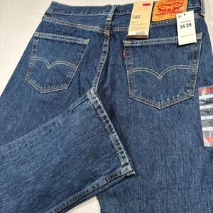 Levi's 505 Regular Fit Jeans Mens 34x29 Dark Wash Blue Straight Leg  00505-4886